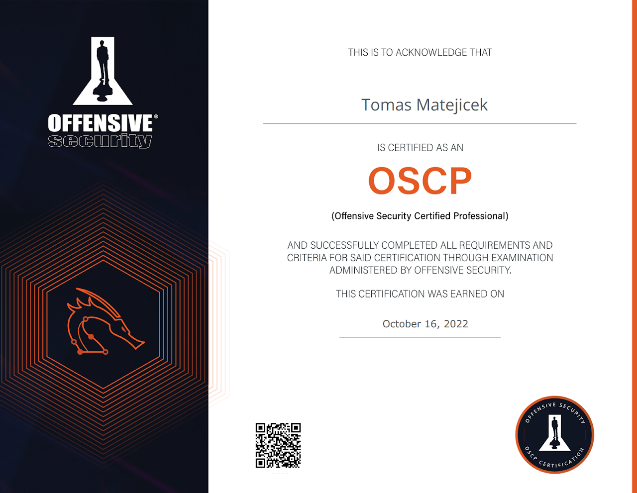 OSCP certifikát